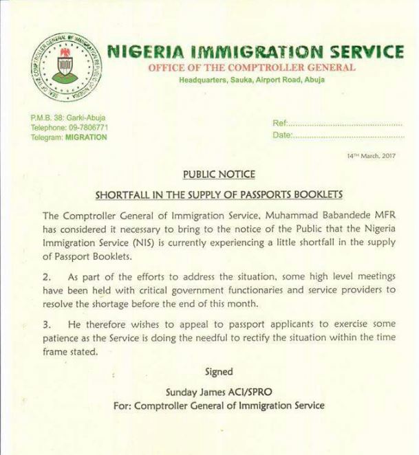 Production of International Passports in Nigeria Suffers Setback...See
